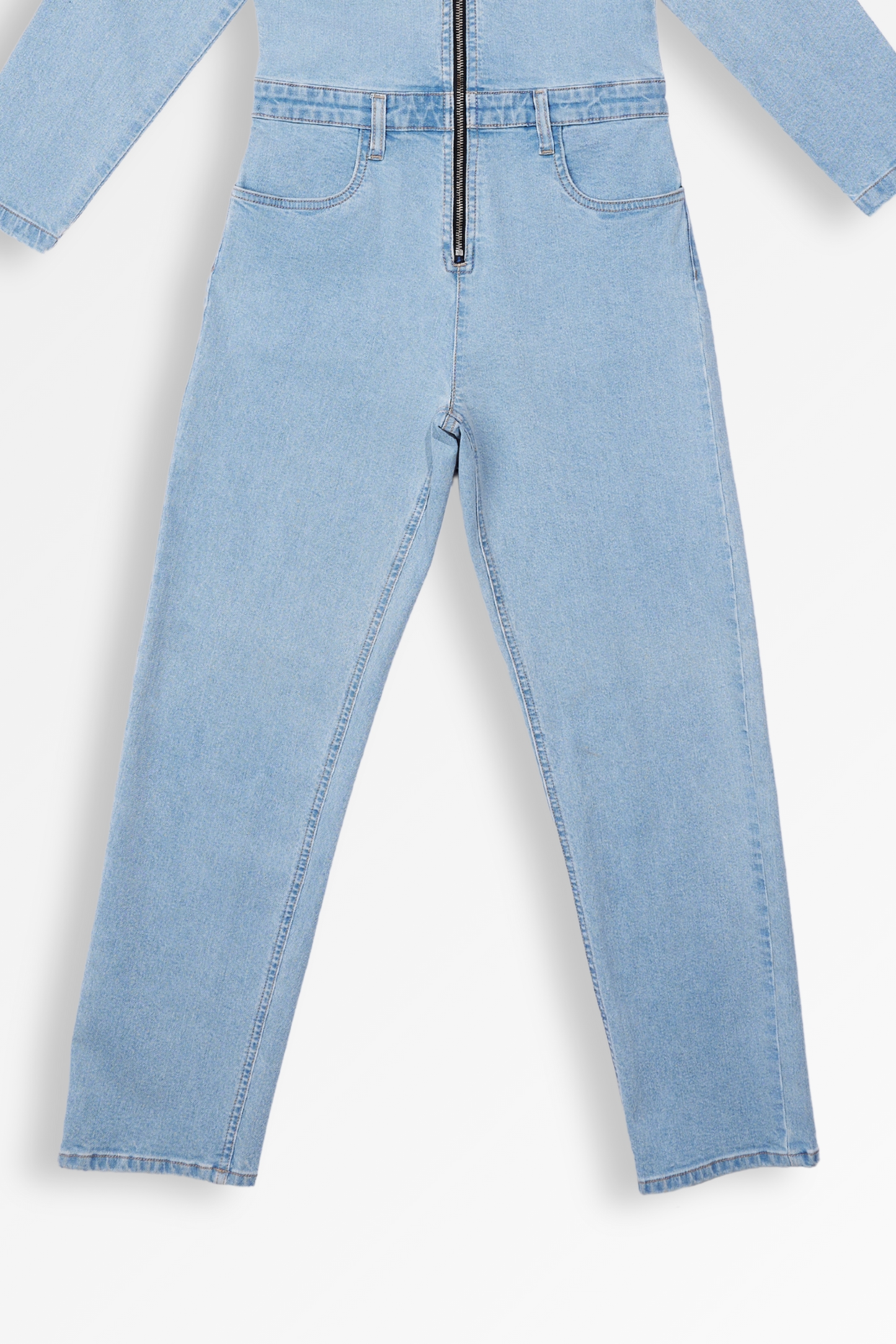 Women's Light Blue Denim Jumpsuit | Leaf Clothing