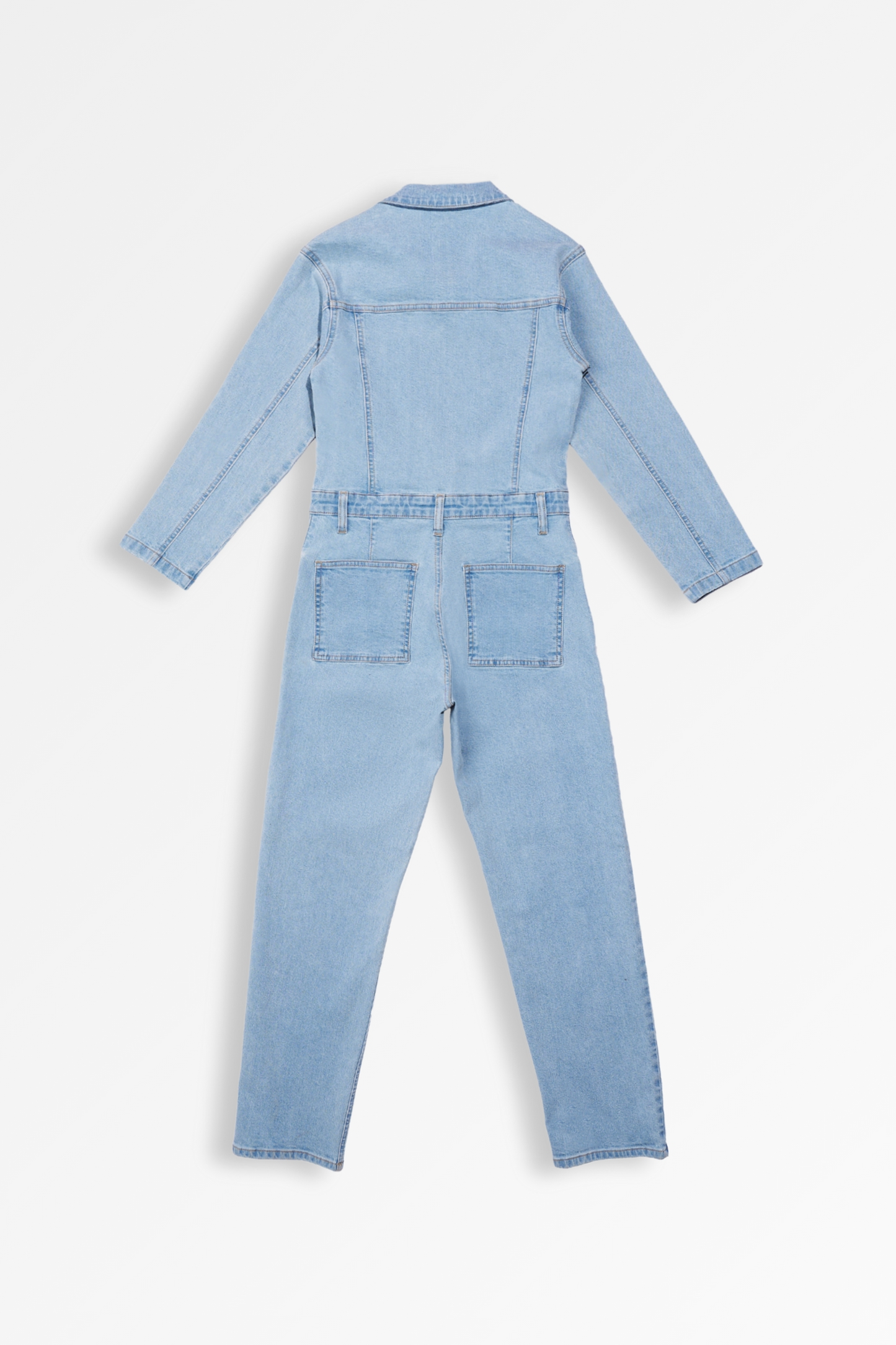 Women's Light Blue Denim Jumpsuit | Leaf Clothing