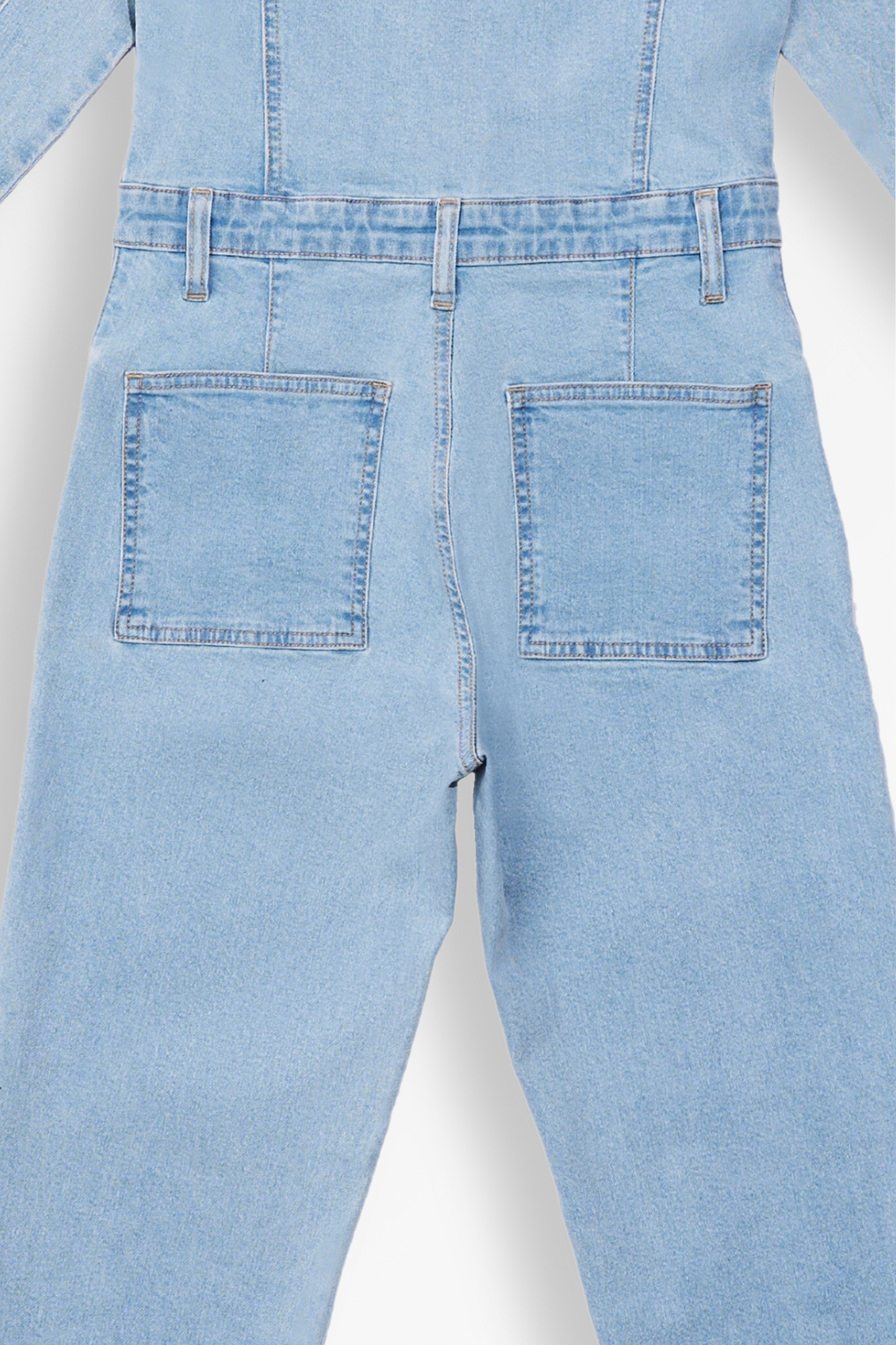 Women's Light Blue Denim Jumpsuit | Leaf Clothing
