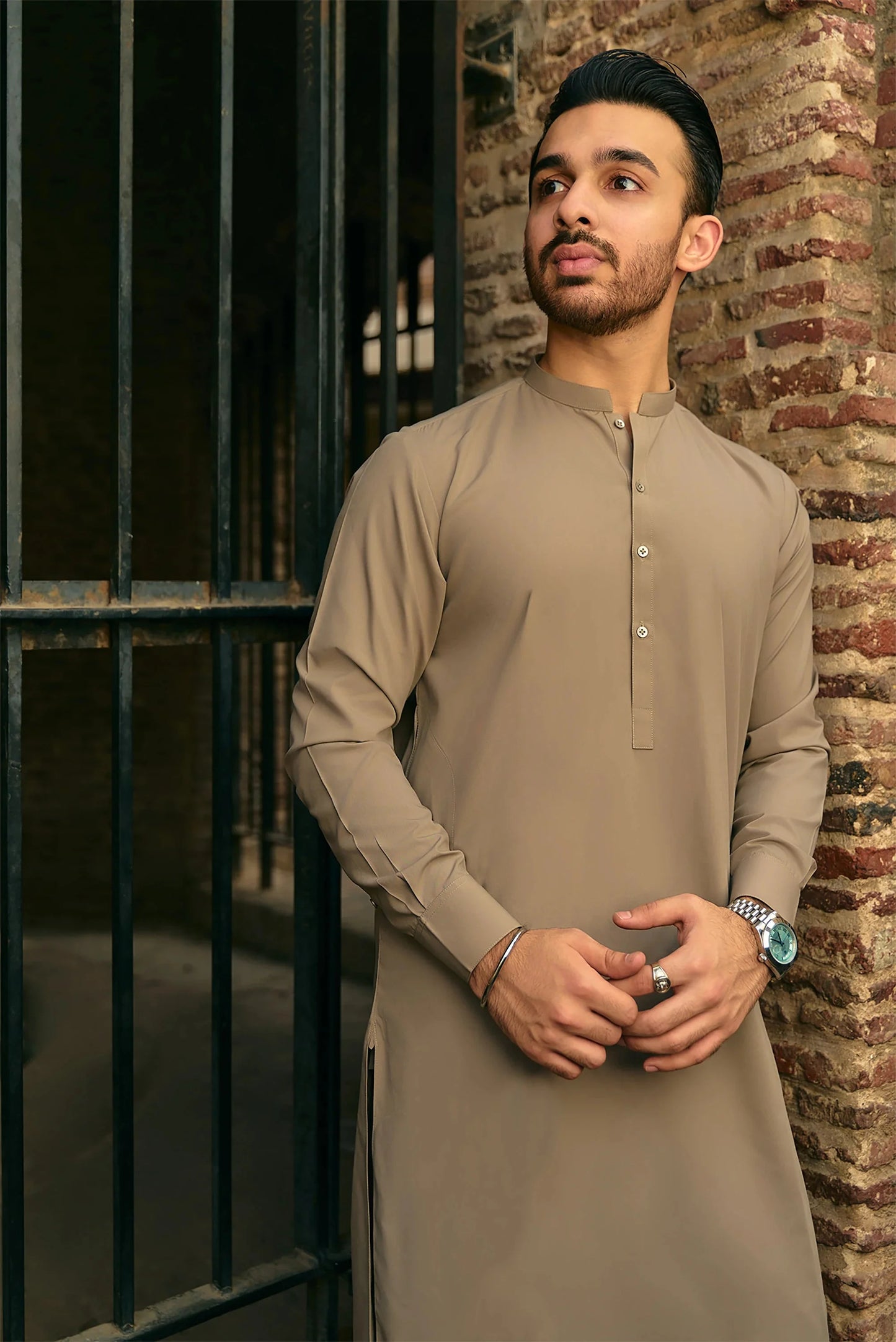 Premium Quality Light Ash Wash and Wear Shalwar Kameez by Leaf Clothing