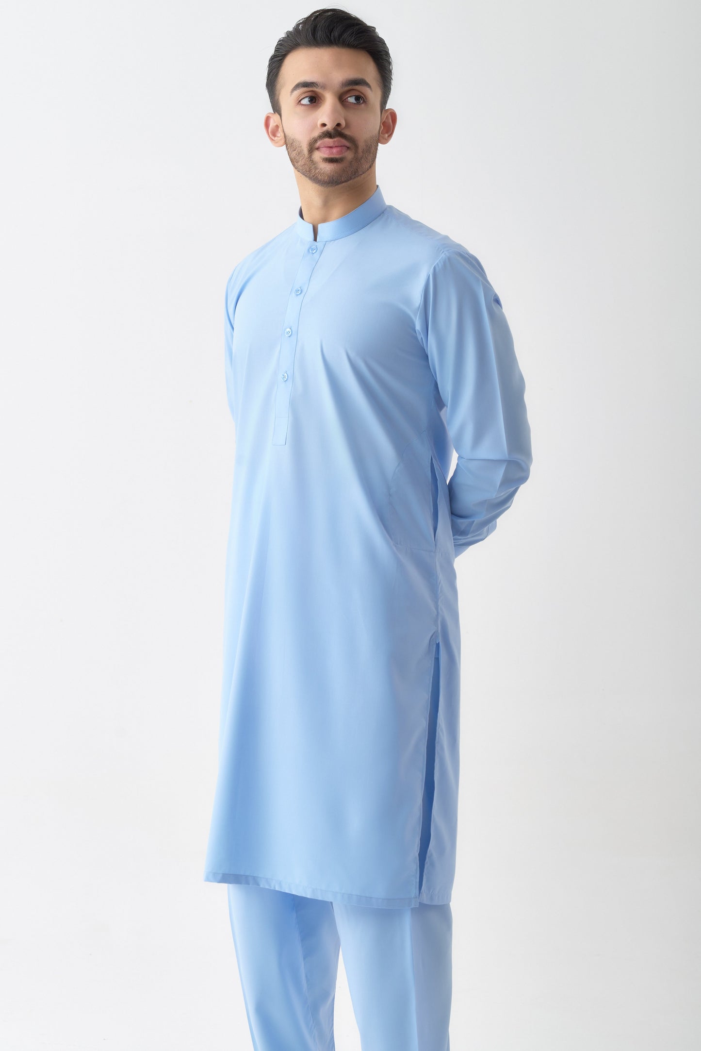 Sky Blue Wash and Wear Shalwar Kameez by Leaf Clothing