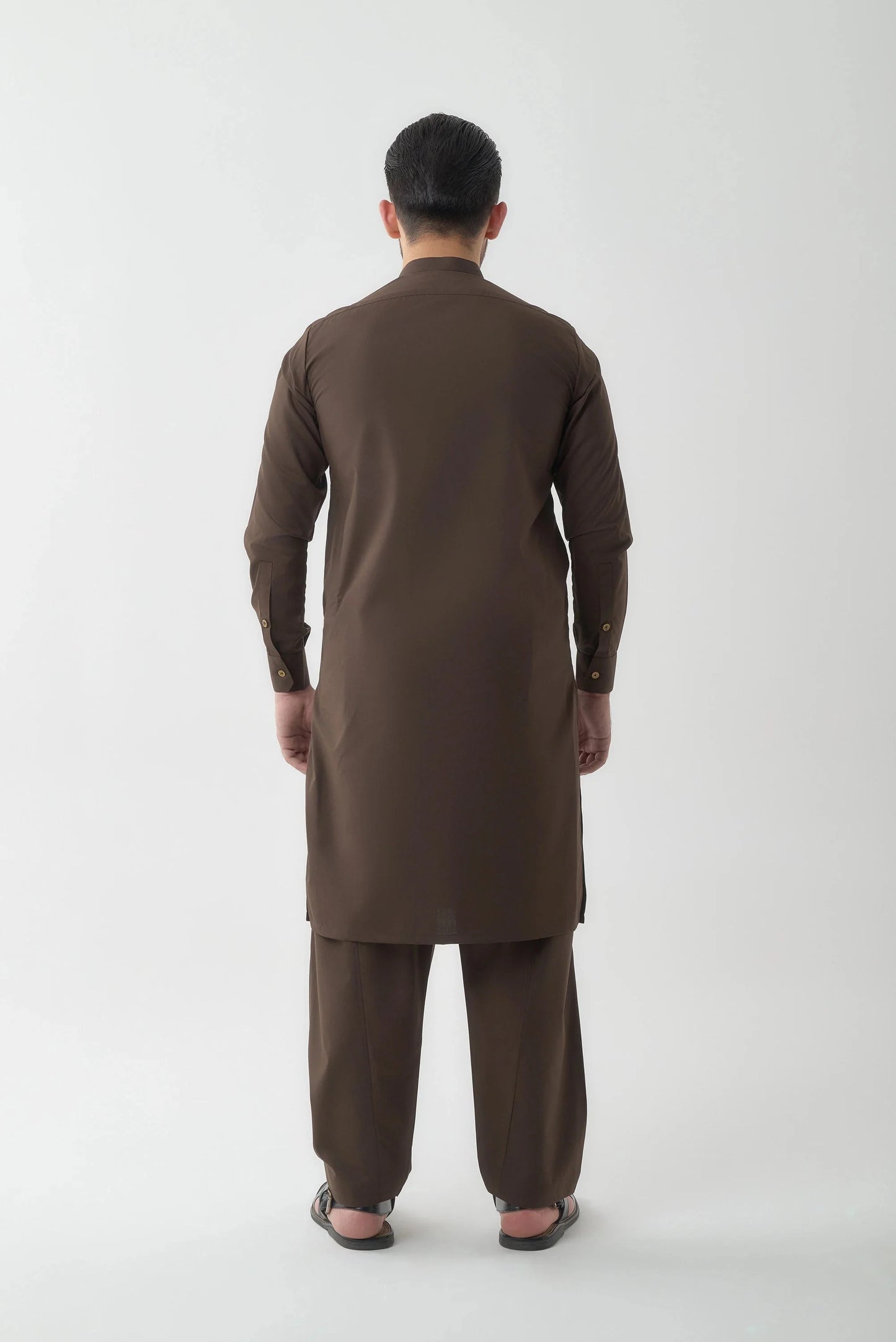 Premium Quality Brown Wash and Wear Shalwar Kameez by Leaf Clothing