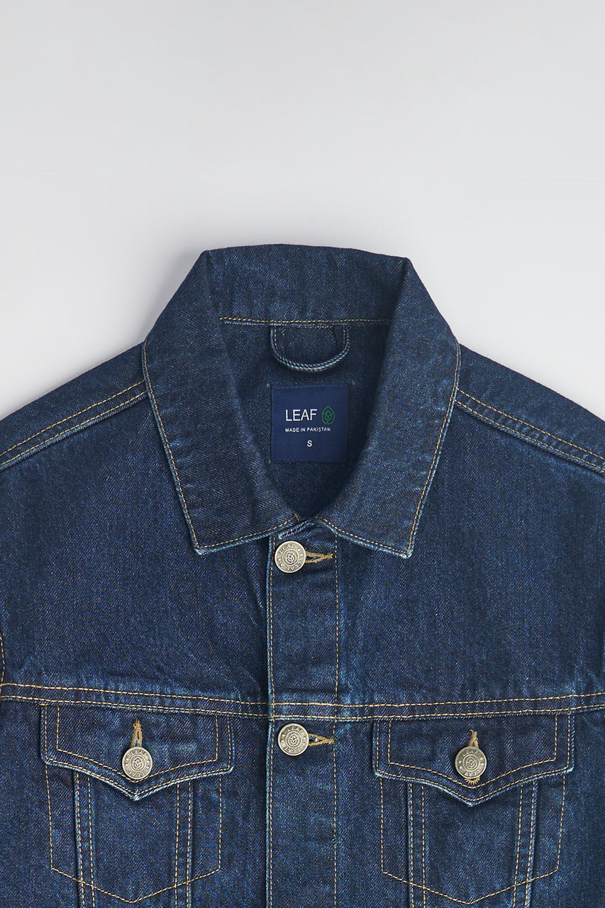 Dark Blue Denim Jacket | Leaf Clothing