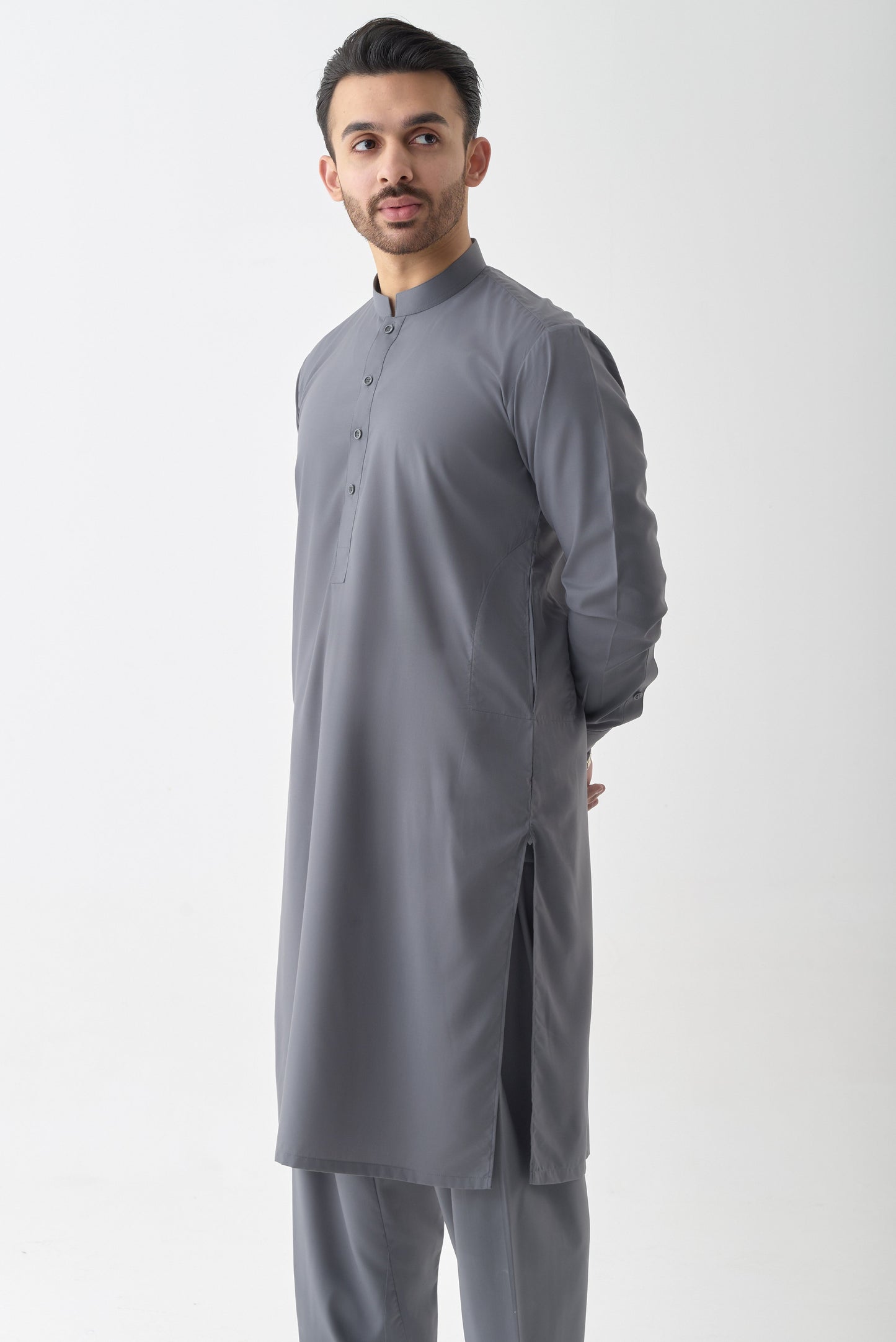 Grey Wash and Wear Shalwar Kameez by Leaf Clothing