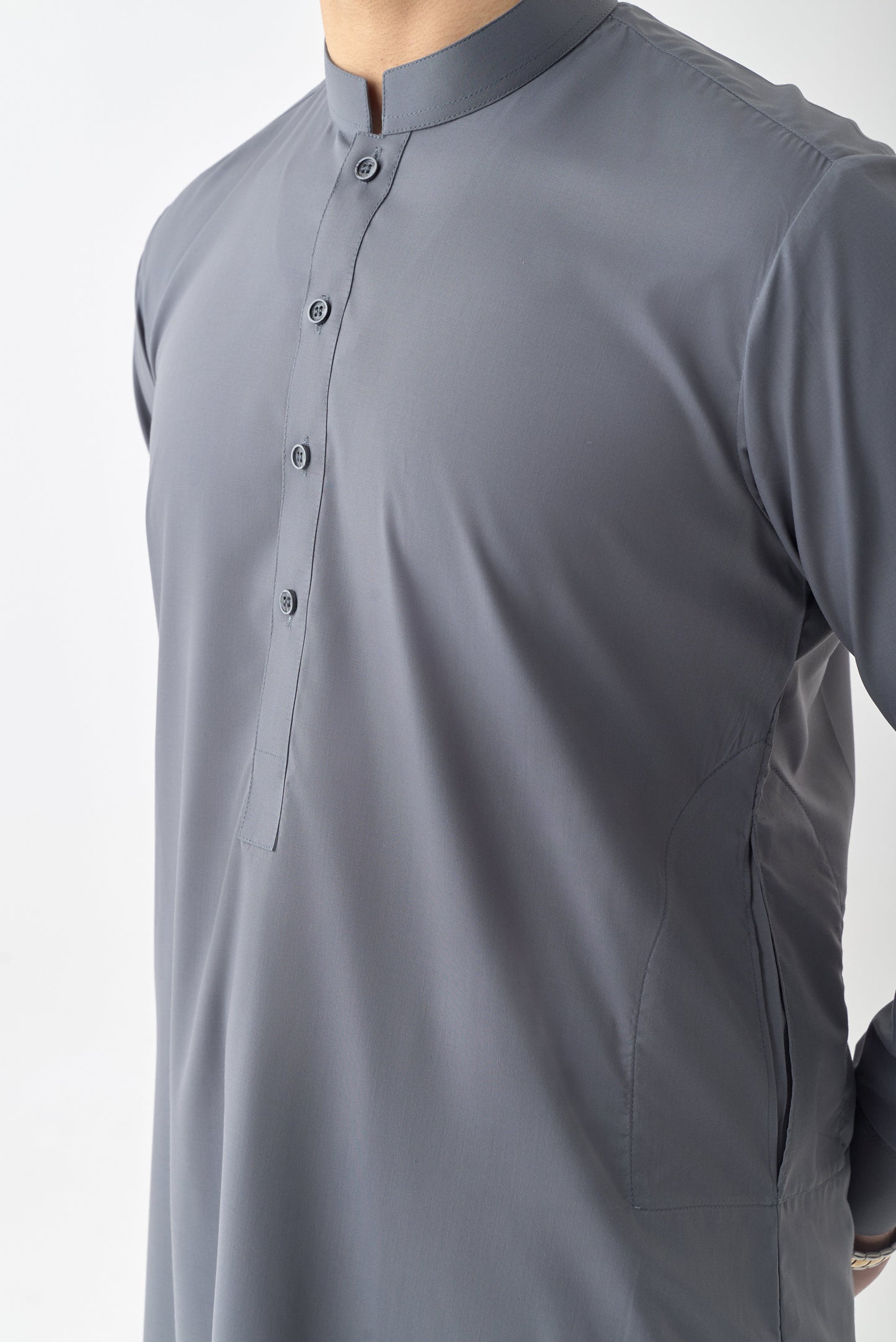 Grey Wash and Wear Shalwar Kameez by Leaf Clothing