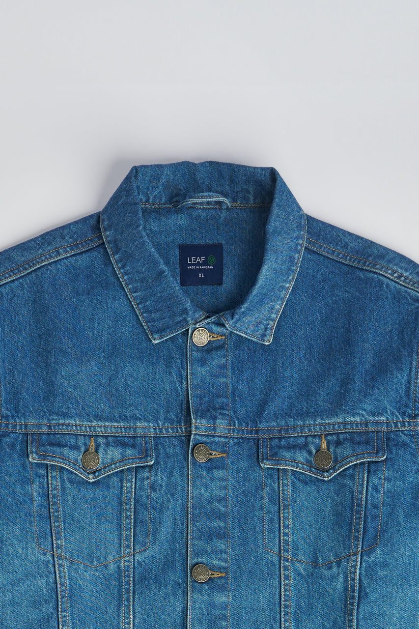 Medium Blue Denim Jacket | Leaf Clothing