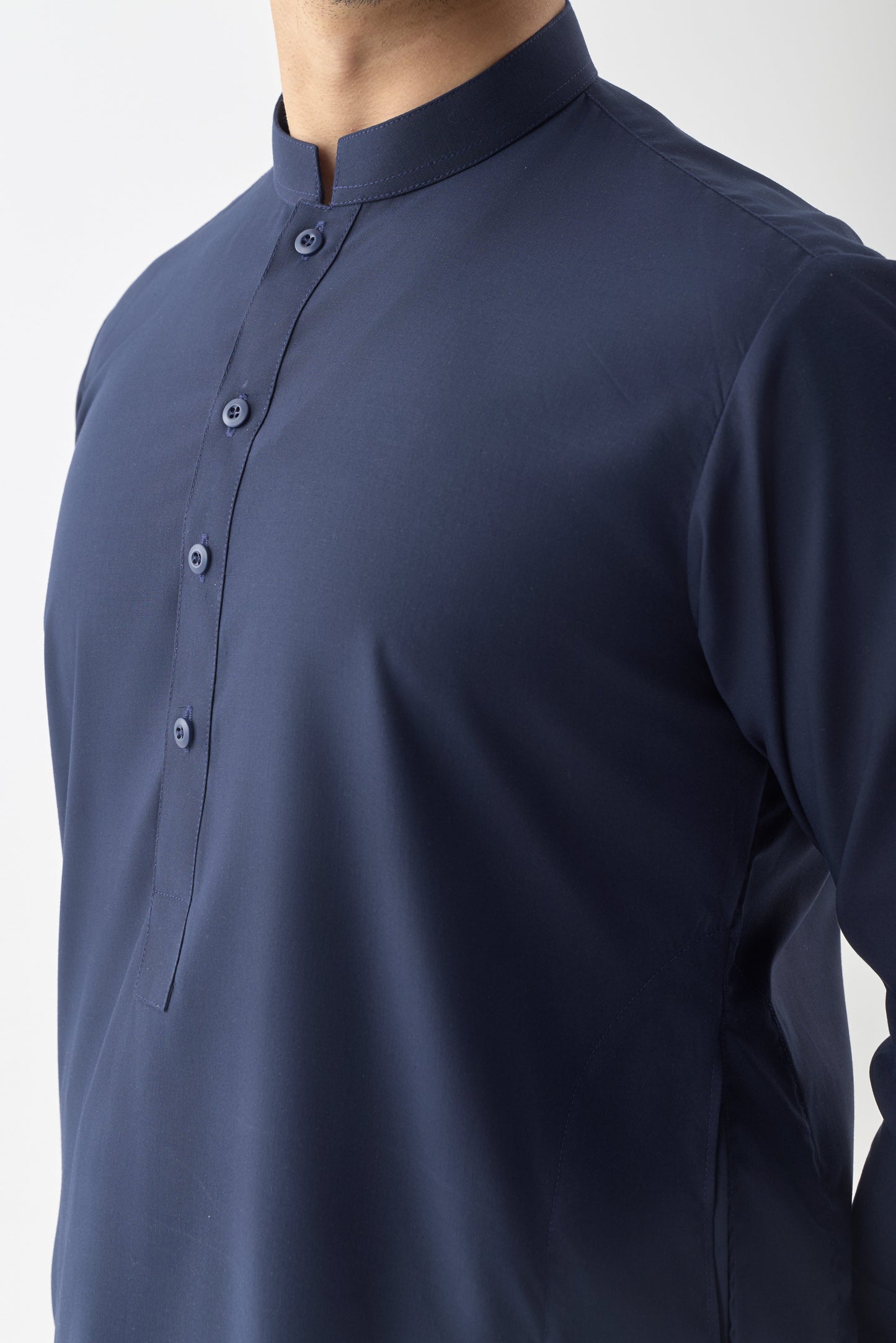 Navy Blue Wash and Wear Shalwar Kameez by Leaf Clothing
