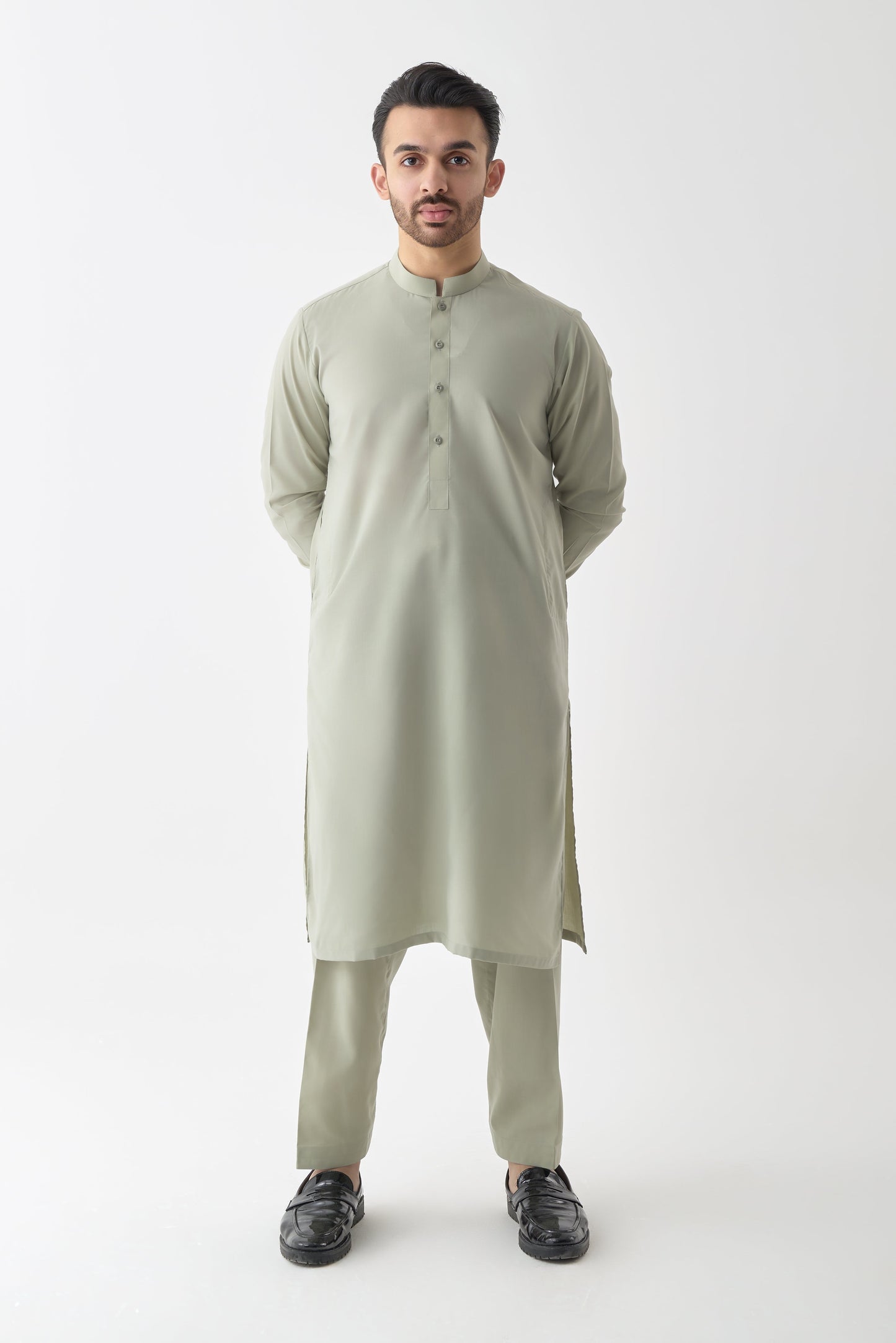 Sage Green Wash and Wear Shalwar Kameez by Leaf Clothing