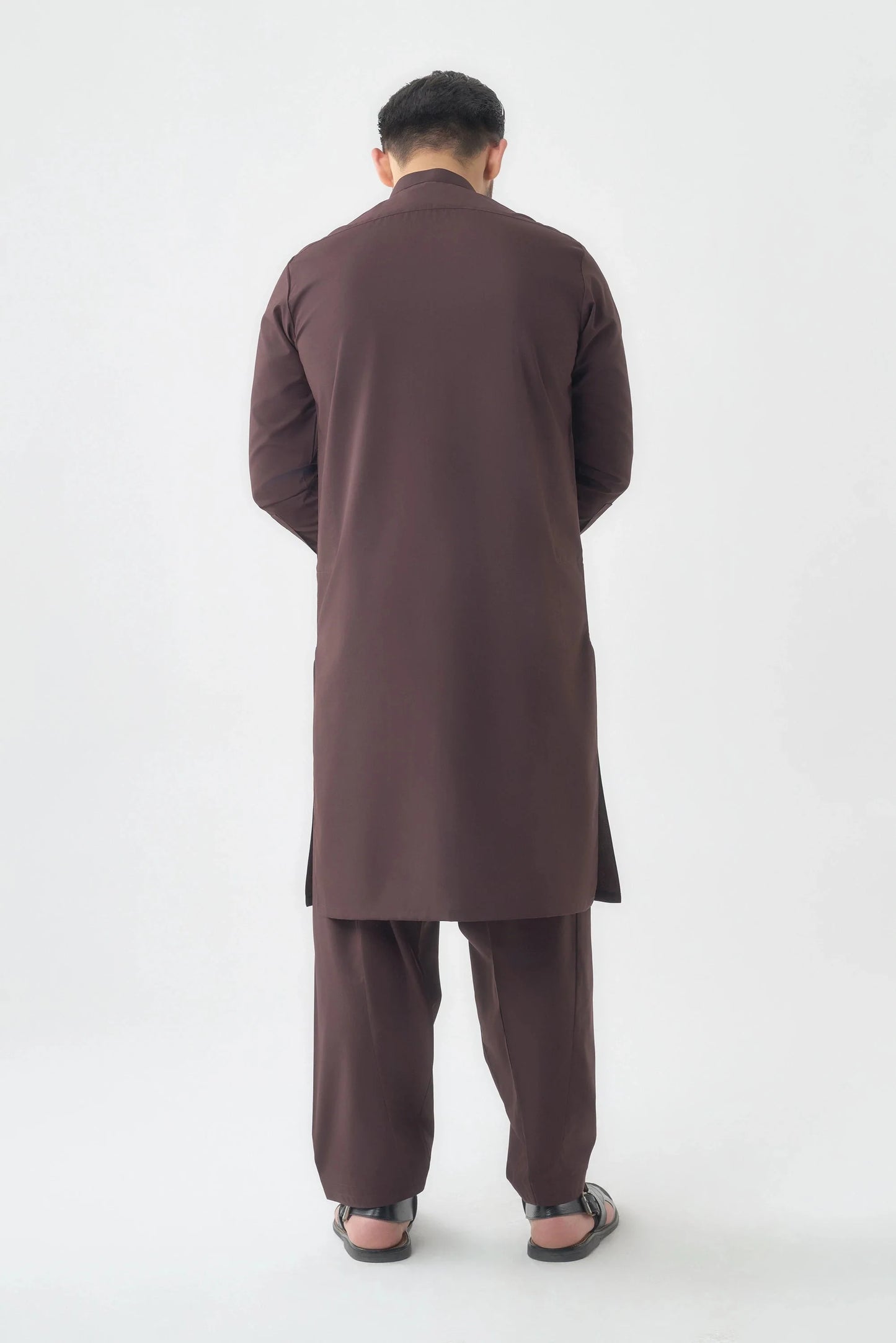 Men's Premium Mehroon Wash and Wear Shalwar Kameez by Leaf Clothing
