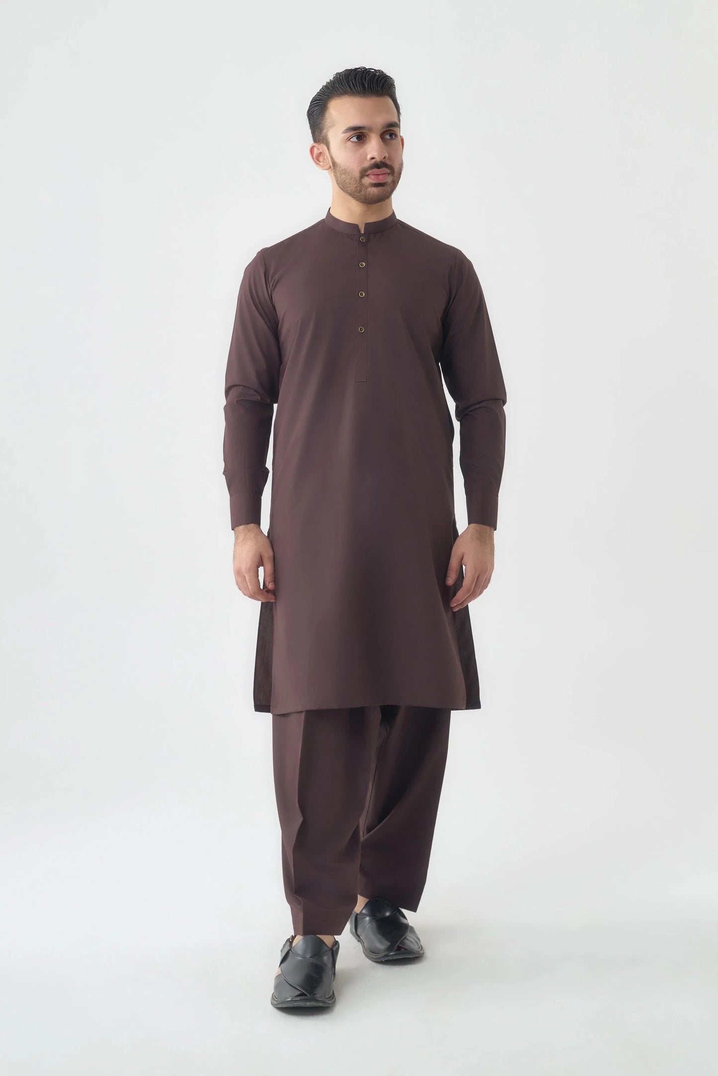 Men's Premium Mehroon Wash and Wear Shalwar Kameez by Leaf Clothing