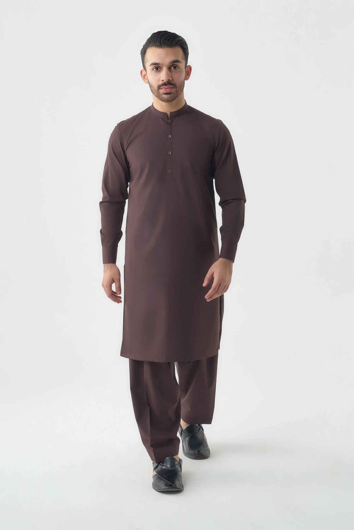 Men's Premium Mehroon Wash and Wear Shalwar Kameez by Leaf Clothing