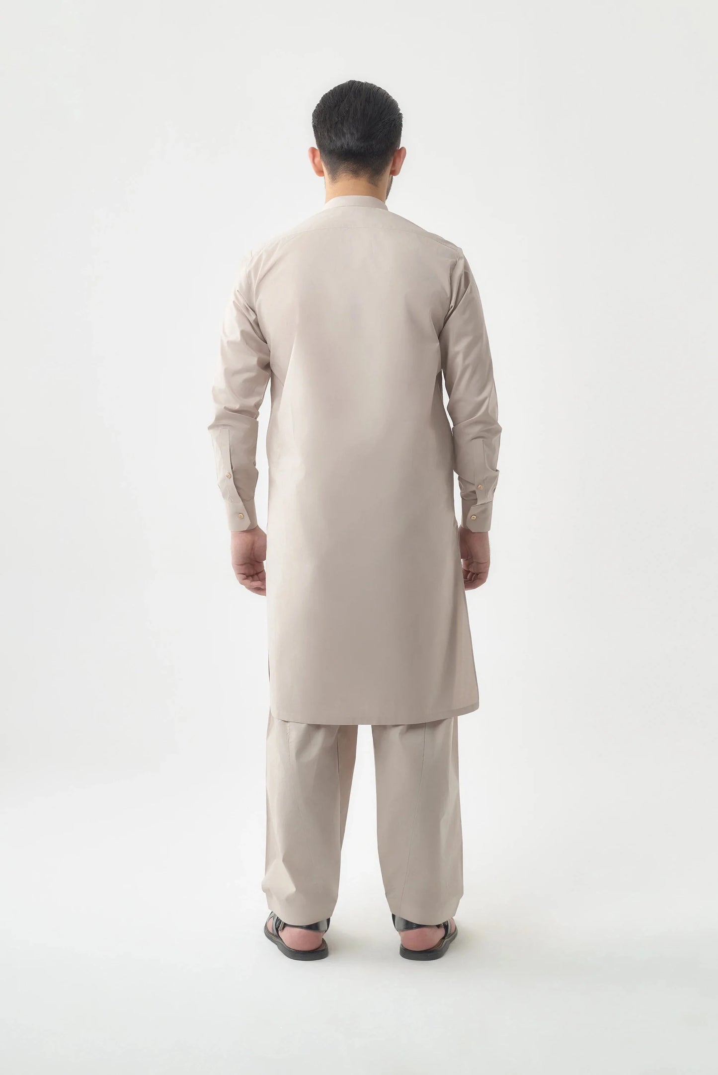 Light Beige Cotton Shalwar Kameez by Leaf Clothing
