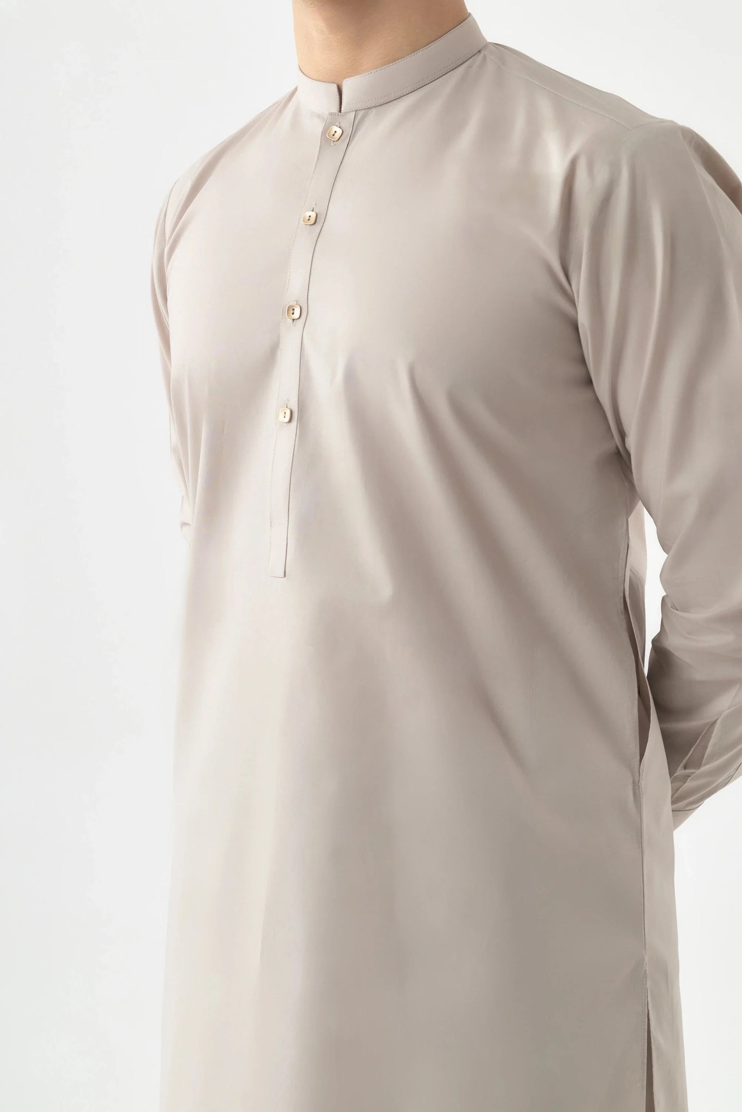 Light Beige Cotton Shalwar Kameez by Leaf Clothing