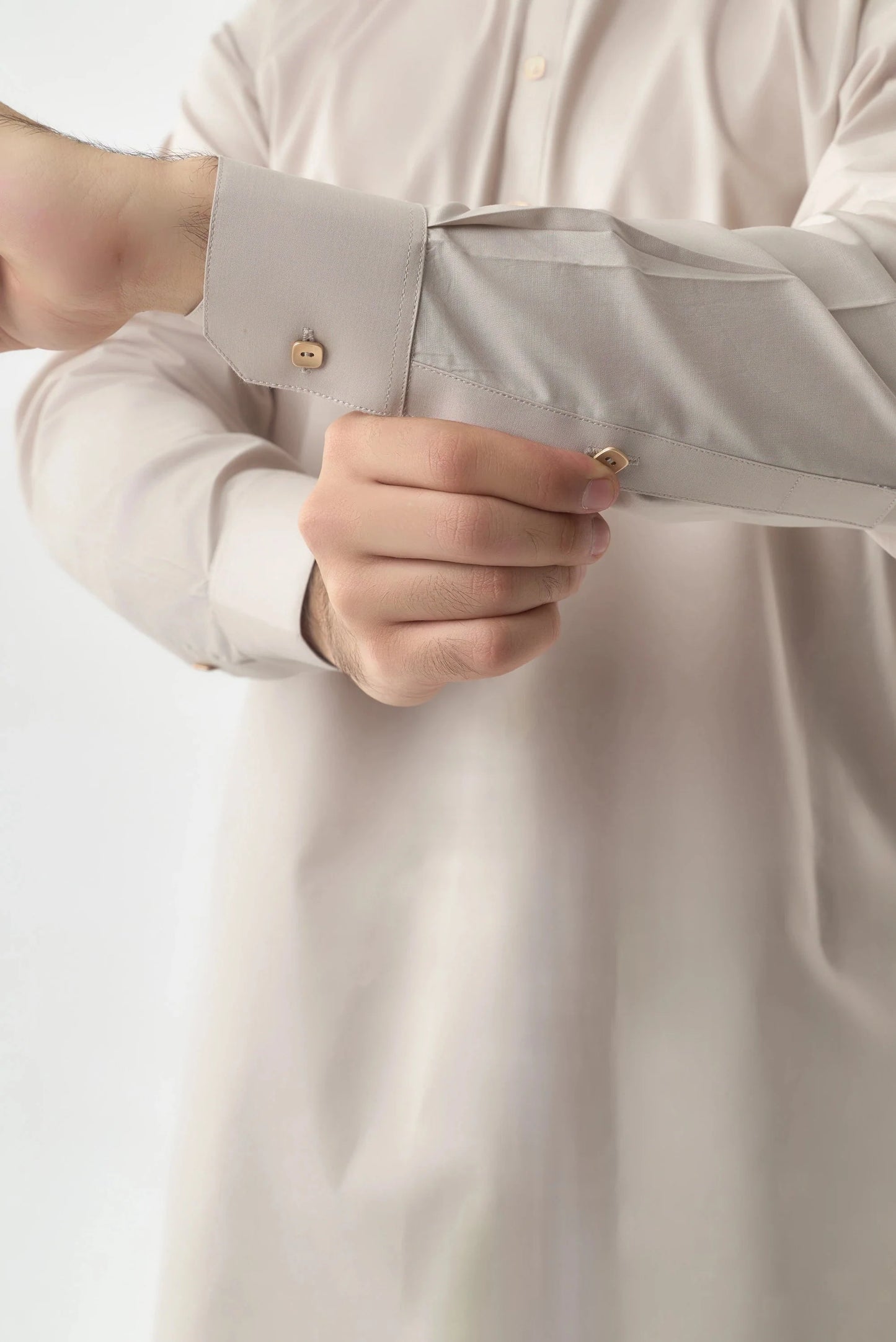 Light Beige Cotton Shalwar Kameez by Leaf Clothing