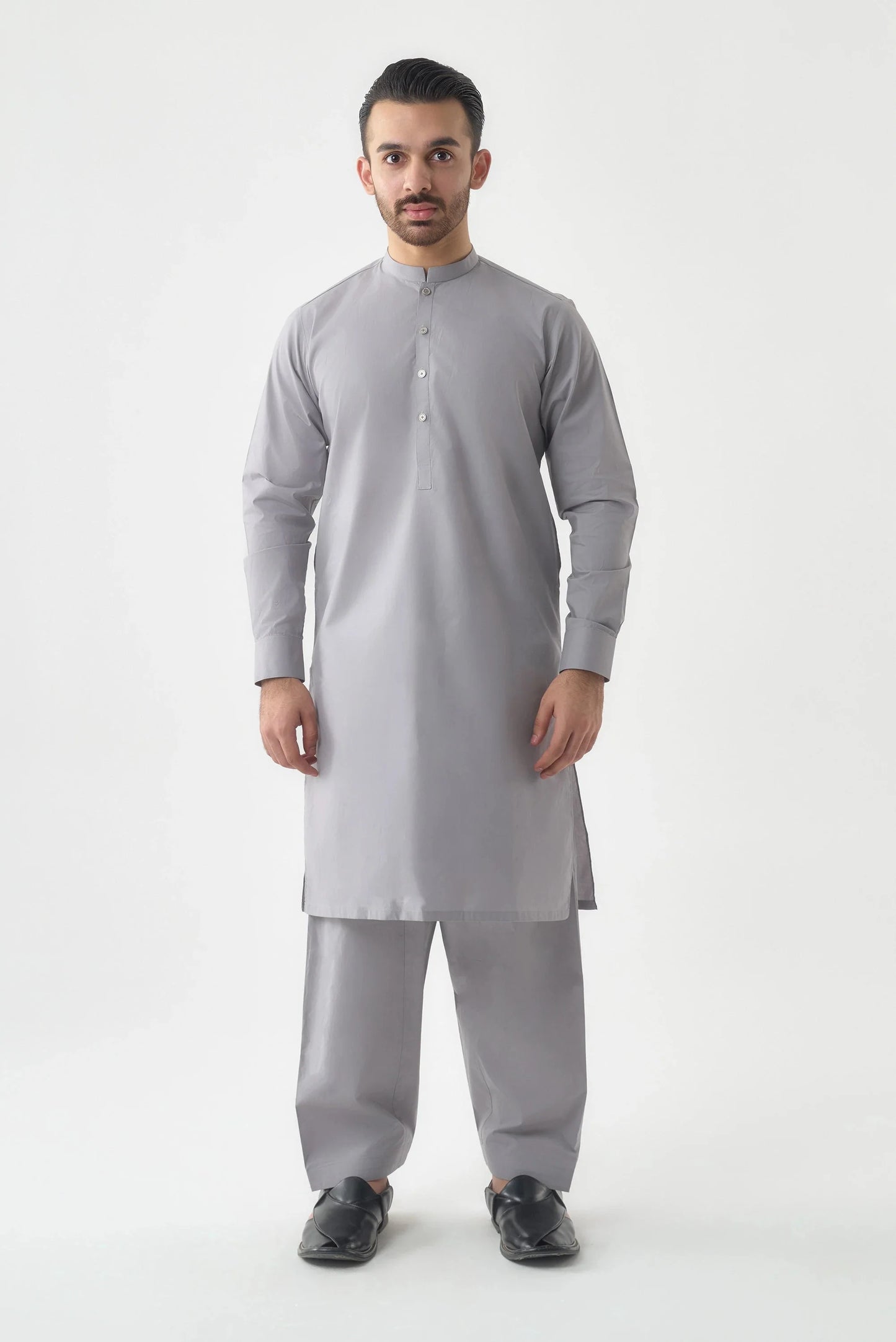 Premium Quality Light Grey Cotton Shalwar Kameez by Leaf Clothing