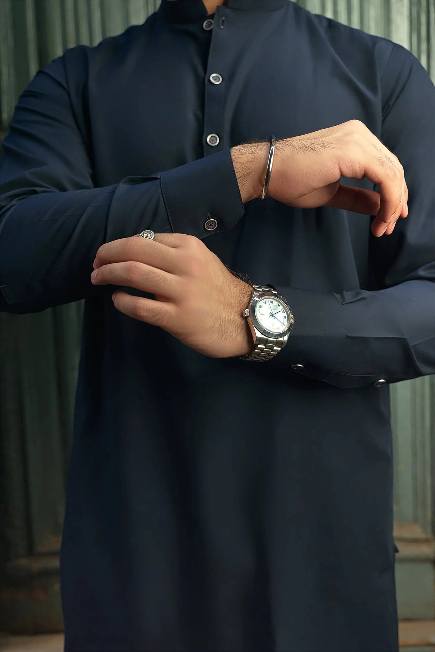 Premium Quality Navy Wash and Wear Shalwar Kameez by Leaf Clothing