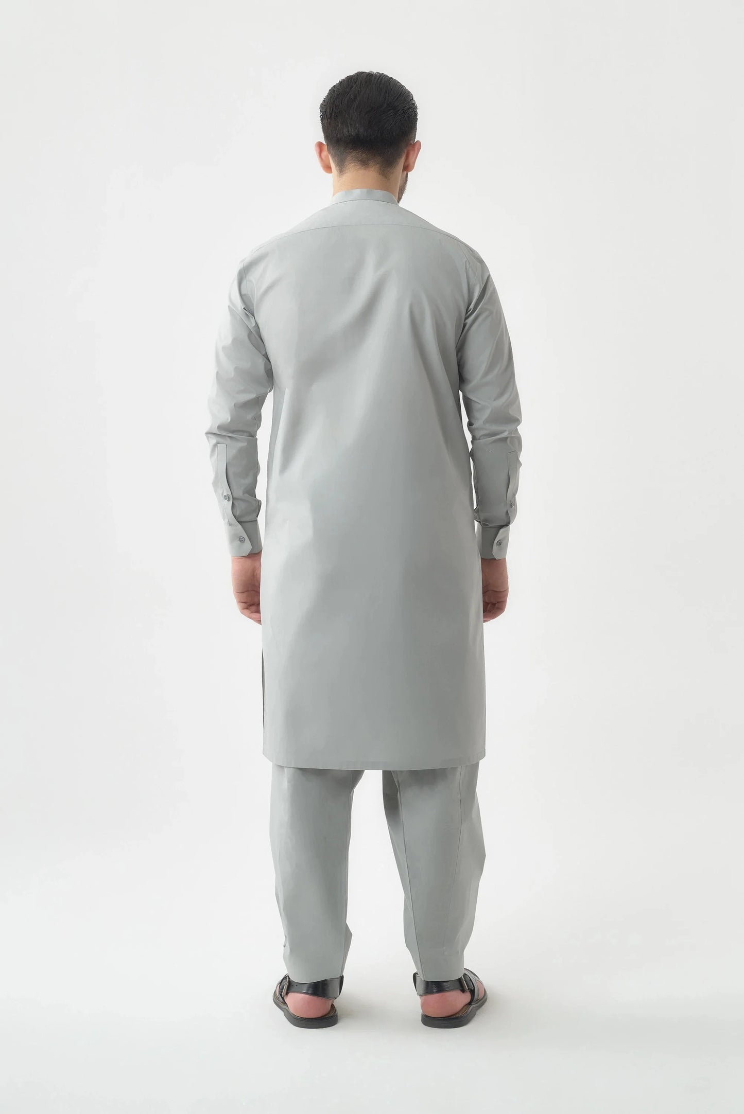 Premium Quality Silver Cotton Shalwar Kameez by Leaf Clothing