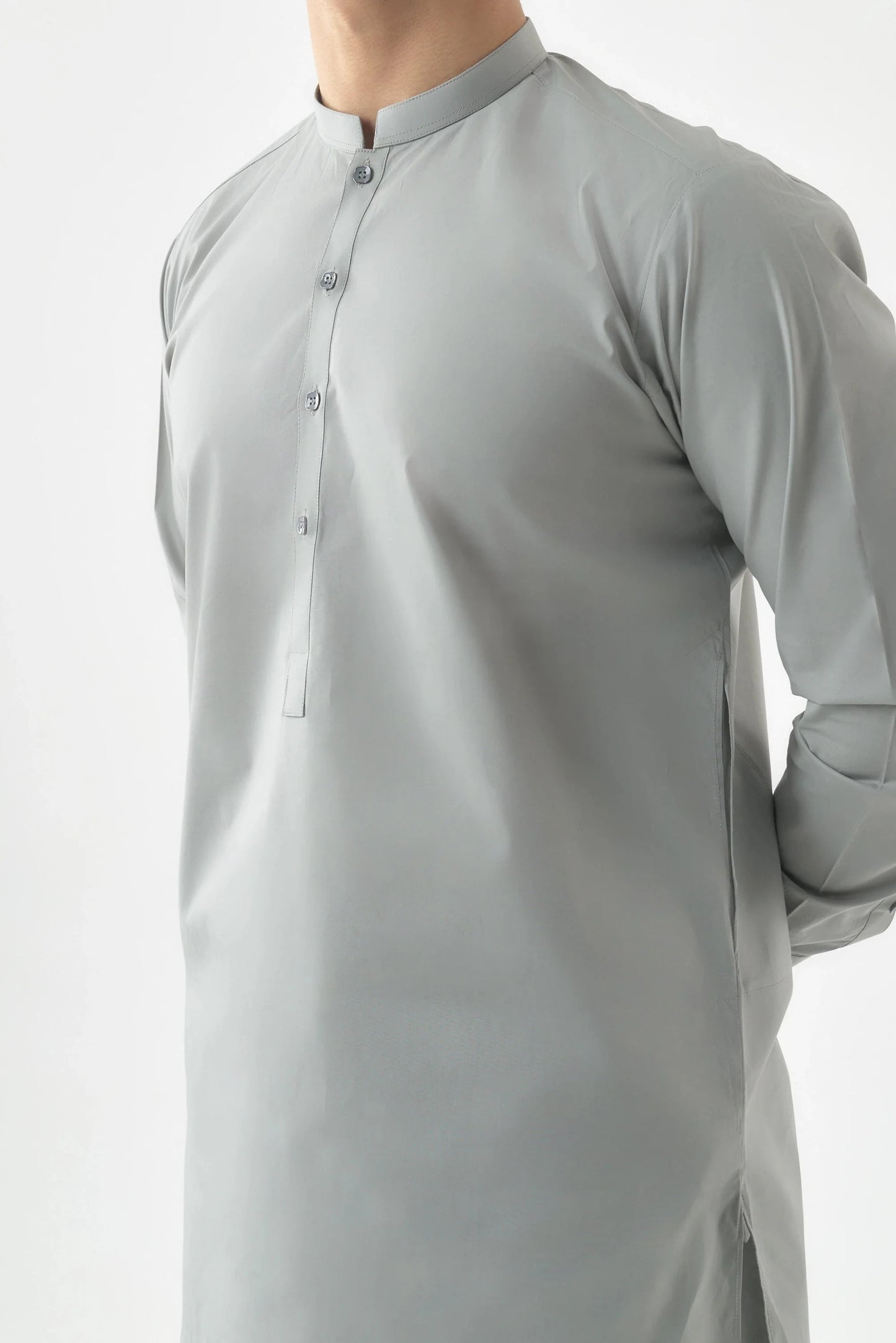 Premium Quality Silver Cotton Shalwar Kameez by Leaf Clothing
