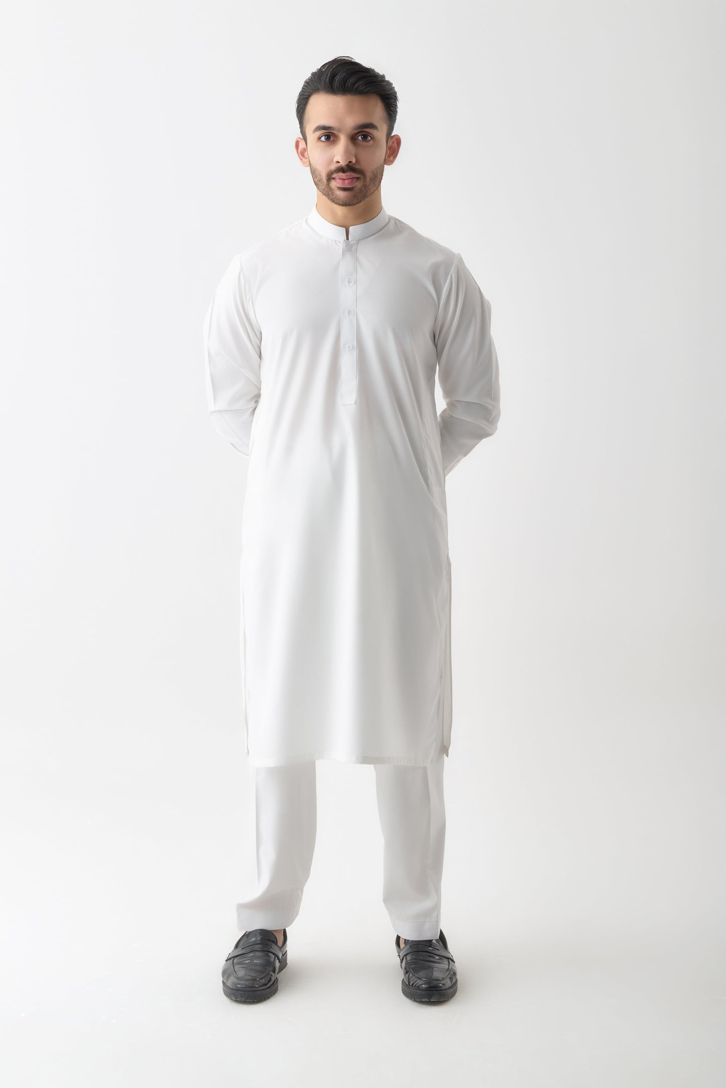 White Wash and Wear Shalwar Kameez by Leaf Clothing